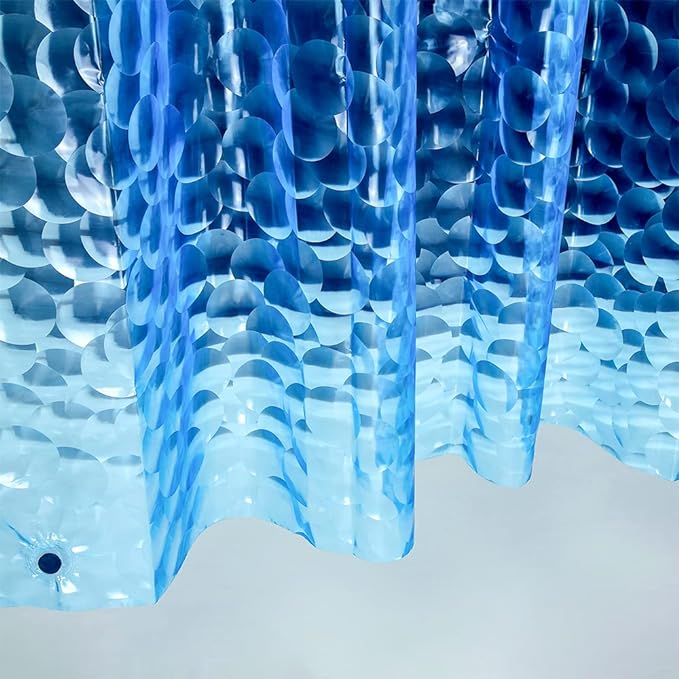 Ga-Geetopia EVA 3D Blue Pearl Water Cube Plastic Shower Curtain Liner by Ga-Geetopia