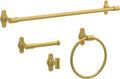 Franklin Brass Calloway 4-Piece Bathroom Set Satin Gold 18" + 6" Towel Rack by FranklinBrass