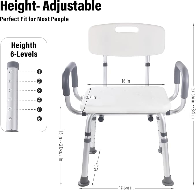 FSA/HSA, 500 lbs Heavy Duty Shower Seat - Image 2