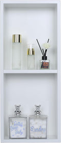 Narrow Shower Niche for Tiny Shower Room Storage, Insert Tile Ready, Double by IKITRAEE