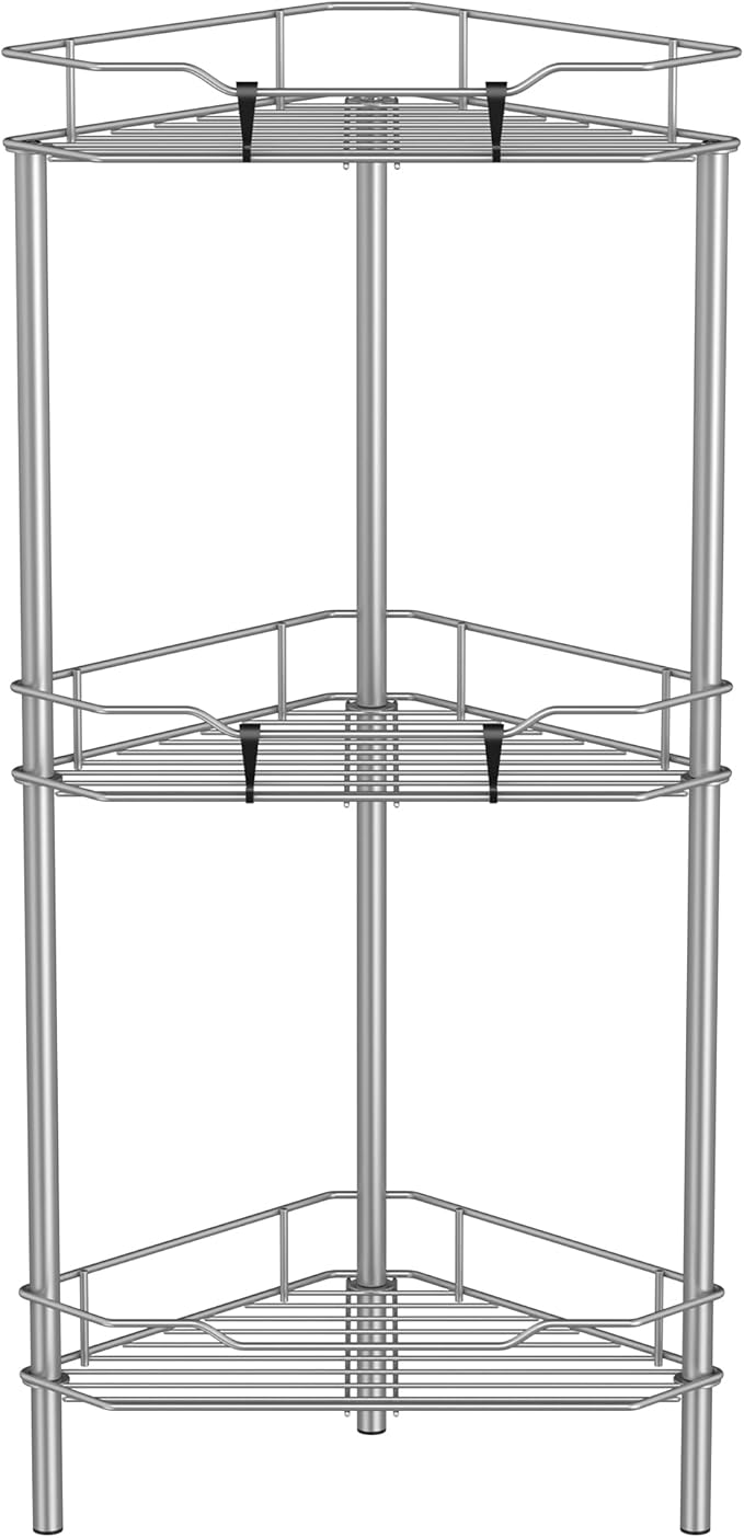 3 Tier Floor Standing Corner Shower Caddy Organizer Shelf by HuggieGems