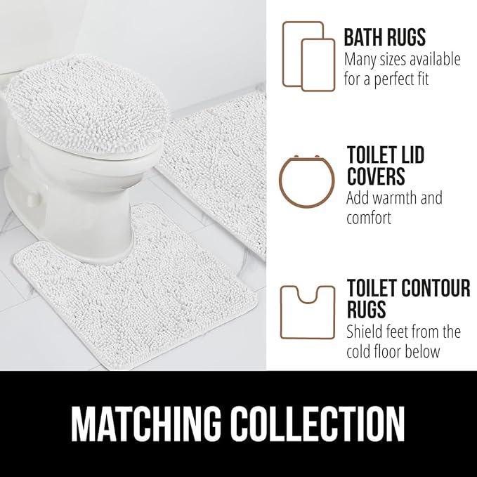 GORILLA GRIP Bathroom Rug Sets 3 Piece, Bath Mat Set and Oval Toilet Base - Image 8