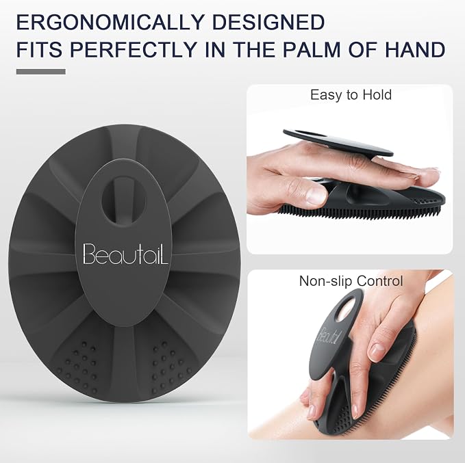 Silicone Body Scrubber Shower Bath Wash Brush Gentle Exfoliating Scrub - Image 5