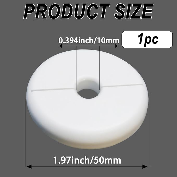 1 Pack Wall Split Flange for 0.39 Inch/10mm OD Pipe ABS Escutcheon Plate - Image 2