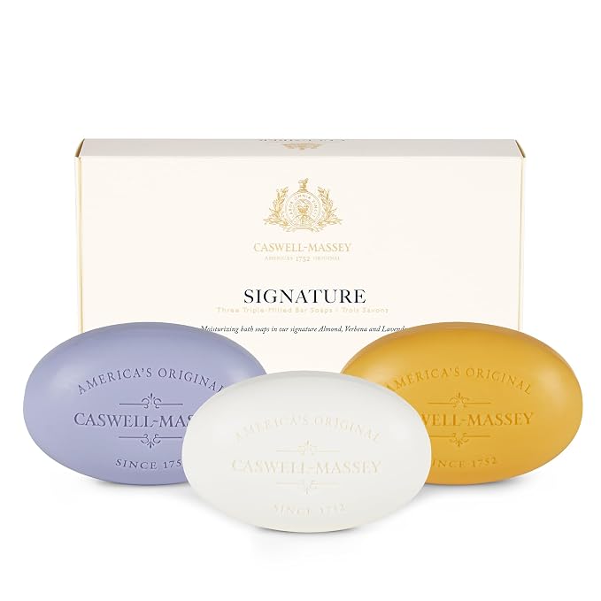 Caswell-Massey Natural Bar Soap Gift Set, Lavender Scents, Triple-Milled by Caswell-Massey