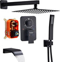 Shower Faucet Set, Handheld Wall Mounted Showerhead and Waterfall Tub Spout by Ameletai