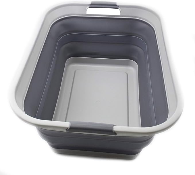 SAMMART 42L Collapsible Plastic Laundry Basket-Foldable Pop Up Storage by SAMMART