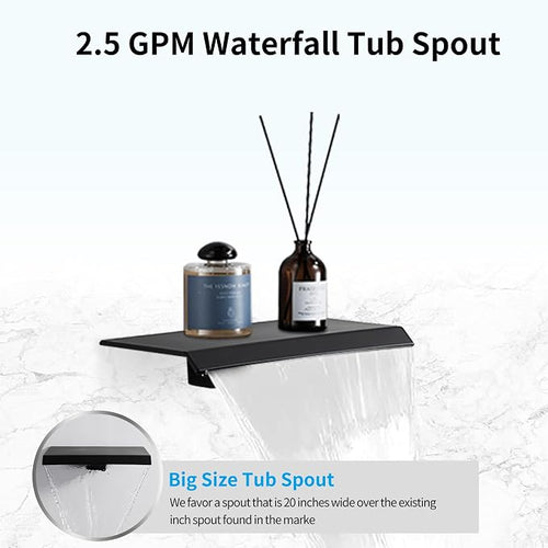 12 inch Matte Black Shower System - Image 2