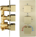 Brass 4 Ways Shower Diverter Valve Brushed Gold, HOMEDEC Thermostatic 4 Outlets by HOMEDEC
