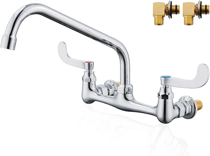 Wall Mount Commercial Sink Faucet Long Handles Wall Mounted Kitchen Faucet 8 by Favorpo