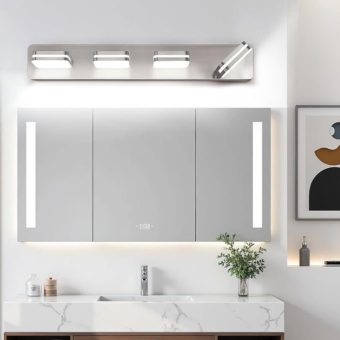 360° Rotate LED Dimmable Bathroom Vanity Light Fixtures, 1600LM Acrylic Brushed - Image 8