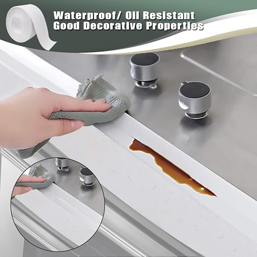 Caulk Tape - Waterproof Self-Adhesive Caulking Tape 1.5" x 10.5Ft - Image 5