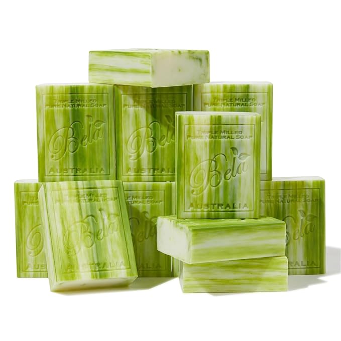 BELA Olive Oil and Cocoa Butter Soap, 3.3 OZ Pack of 12, Long Lasting French by BELAPURENATURALSOAPSANDODORELIMINATINGHOMEFRAGRANCES