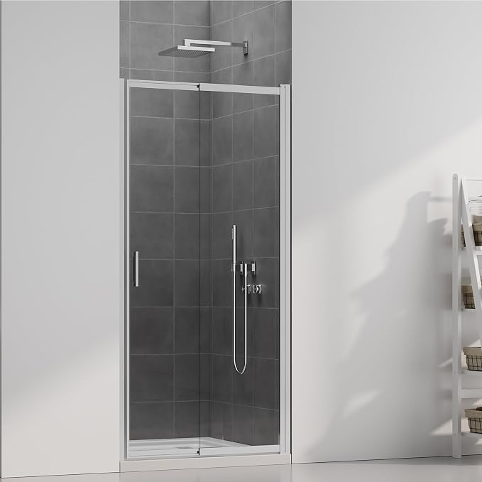 27-30" W x 72" H Pivot Swing Glass Shower Doors, 180° Rotating Retractable by ShowerDoor