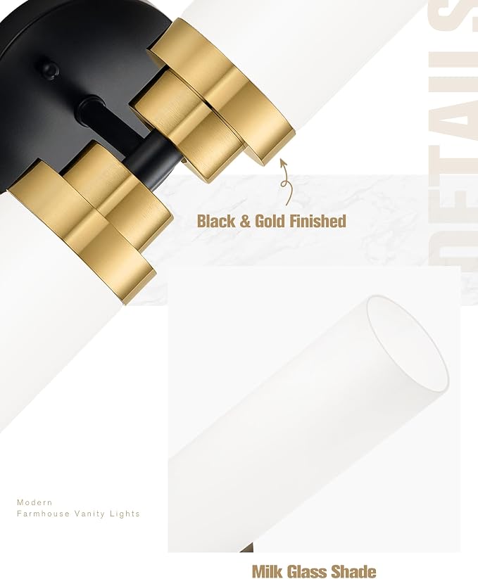 Emak Modern 22 Inch Bathroom Light Fixtures Over Mirror, 2-Light Wall Sconce - Image 3