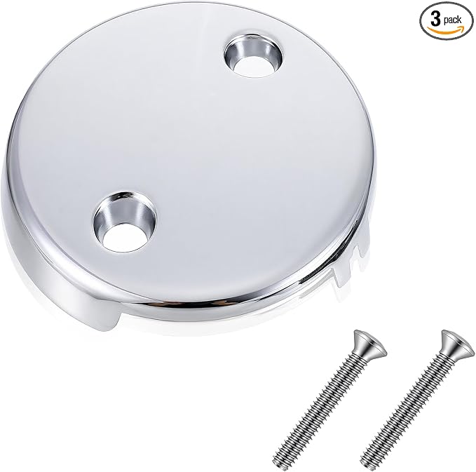 Tub Drain Overflow Covers, 3-1/8" Two Hole Bathtub Drain Overflow Cover by Unknown