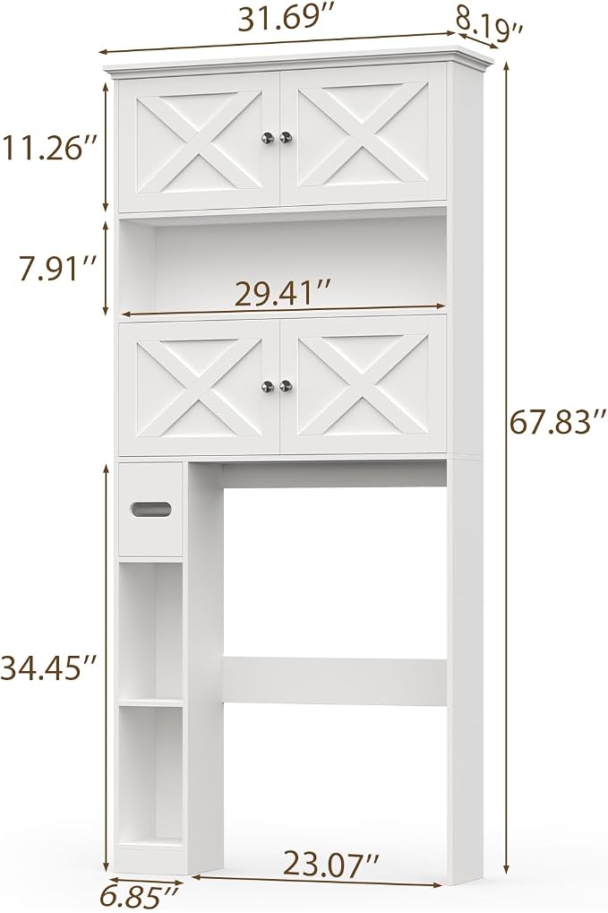 Over The Toilet Storage Cabinet, Farmhouse Storage Cabinet Over Toilet - Image 2