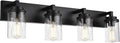 MELUCEE 4-Light Vanity Lights Over Mirror, Farmhouse Bathroom Light Fixtures by MELUCEE