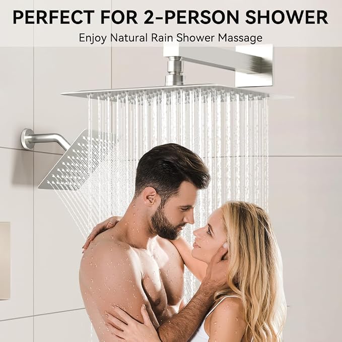 Thermostatic Shower System Brushed Nickel, STARBATH Shower Faucets Sets 12+ 6" - Image 3