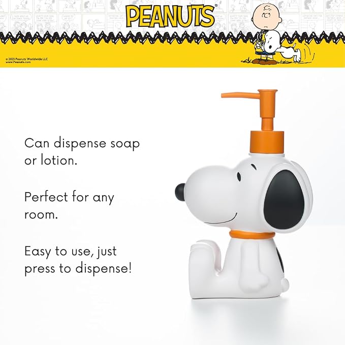 Peanuts Snoopy Soap/Lotion/Hand Sanitizer Resin Pump Dispenser, 12.70 Ounces - Image 3