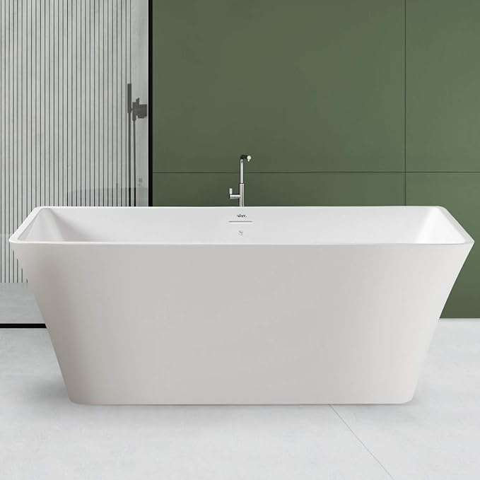 FerdY Sentosa 59" Acrylic Freestanding Bathtub, Contemporary Design Soaking Tub by FerdY