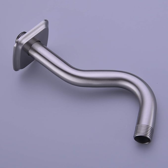 TRUSTMI Angled Shower Arm with Flange, 8-Inches Curved Stainless Steel Extension - Image 3