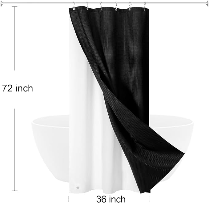 3 in 1 Stall Half Size Shower Curtain Set-36 W x 72 H - Image 8
