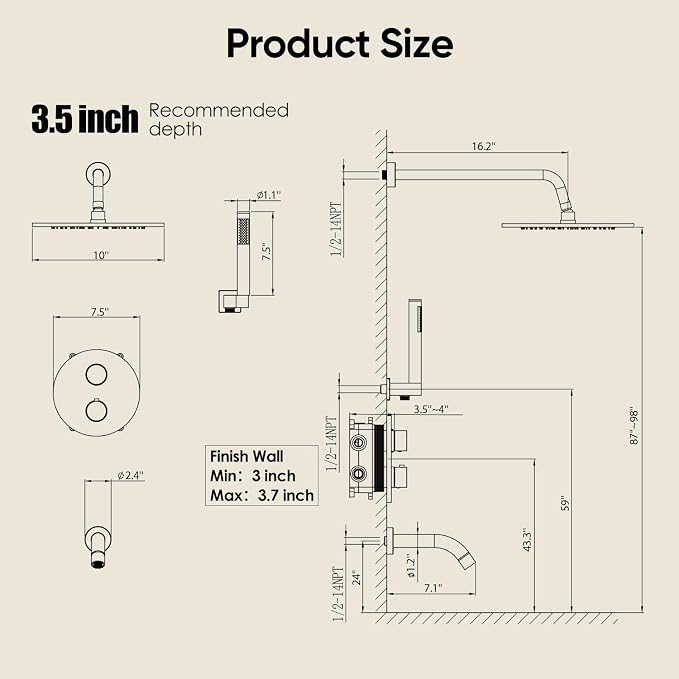 Gabrylly Thermostatic Shower System - Image 9