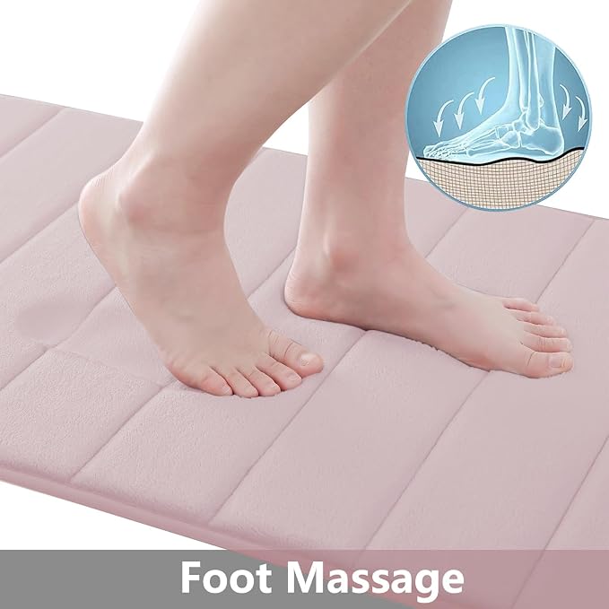 Buganda Memory Foam Bath Mat, Ultra Soft and Non-Slip Bathroom Rugs, Water - Image 3