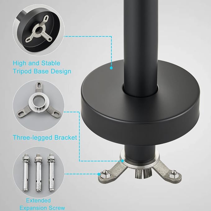 Senlesen Matte Black Bathroom Single Handle Freestanding Bathtub Faucet Floor - Image 8