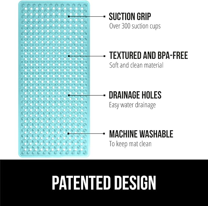 GORILLA GRIP Patented Bath Tub Shower Mat, Machine Washable Bathtub Floor Liner - Image 2
