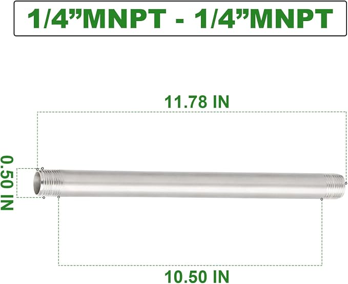 TAISHER 2Pcs Stainless Steel Pipe Fittings, 1/4" NPT x 1/4" NPT Male Threaded - Image 4