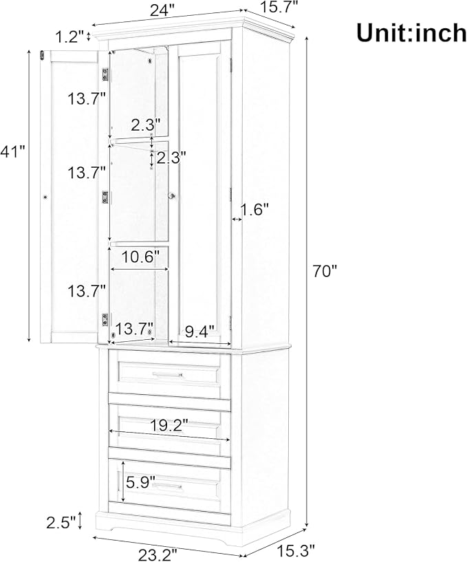 Tall Narrow Storage Cabinet - Image 2