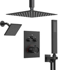 Ceiling Mount 12" High-Pressure Rainfall Shower Faucet, Dual Rainfall Shower by EVERSTEIN