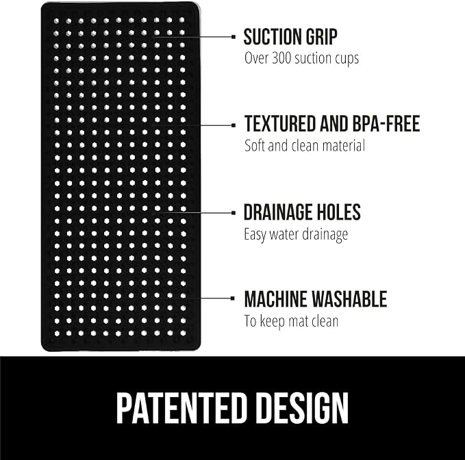GORILLA GRIP Patented Bath Tub Shower Mat, Machine Washable Bathtub Floor Liner - Image 2