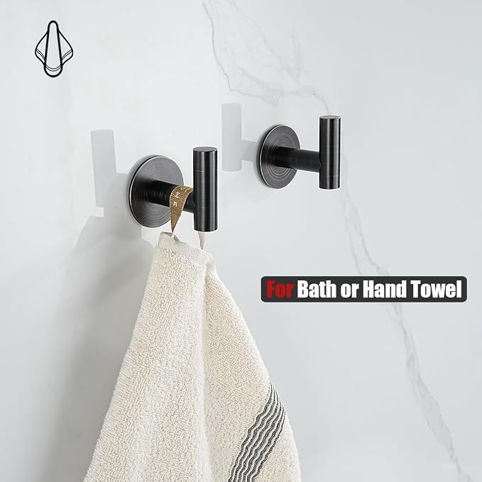 JQK Self Adhesive Towel Hook Bronze, No Drill Stick on Coat Robe Clothes Wall - Image 3