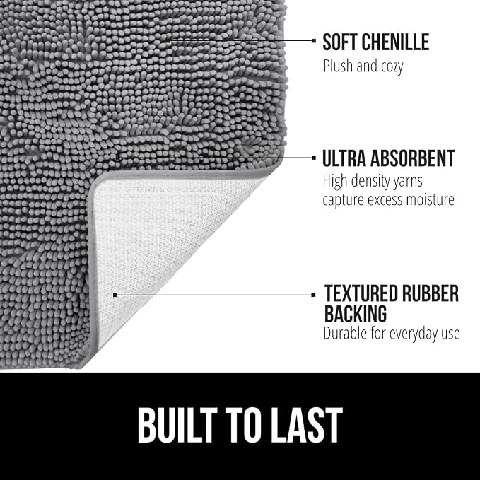 GORILLA GRIP Area Rug Sets 3 Piece, Bath Mat Set and Oval Toilet Base - Image 3