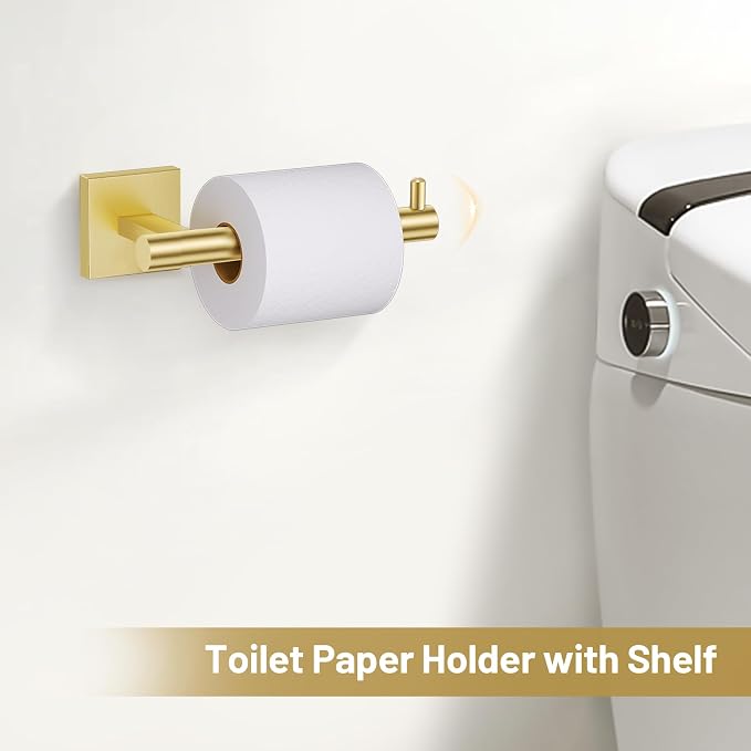 TURS 5-Pieces Brushed Gold Bathroom Hardware Set 23.6 Inch SUS304 Stainless - Image 4