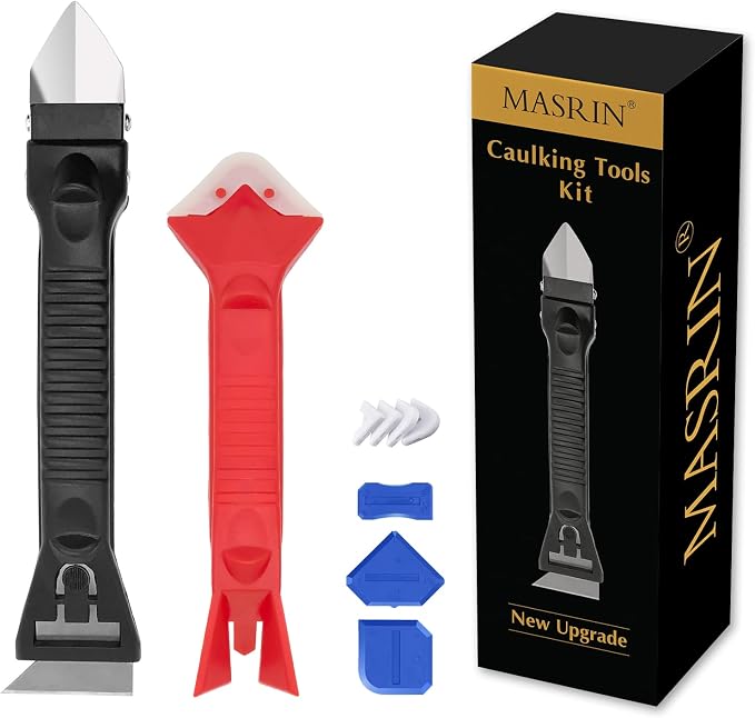 Caulking Tools-Silicone Sealant Finishing Tool Kit Caulk Grout Remover Scraper by MASRIN