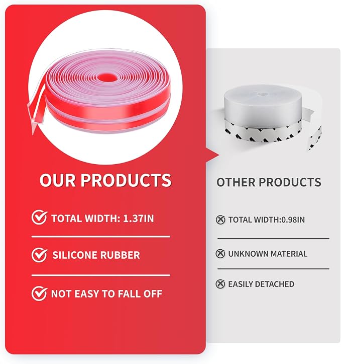 19.7Ft T-Shaped Clear Weather Stripping Door Seal, Door Draft Stopper Silicone - Image 5