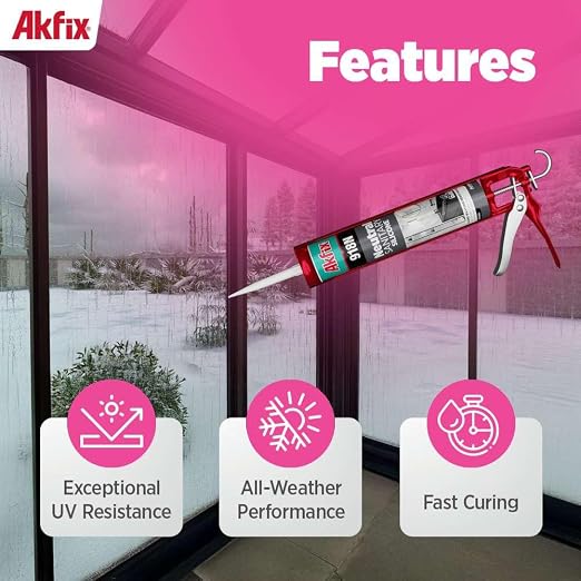Akfix 918N Gray 100% Silicone Caulk - Image 2