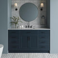 ARIEL Bathroom Vanity 61" Midnight Blue, Italian Carrara Marble Countertop & by Ariel
