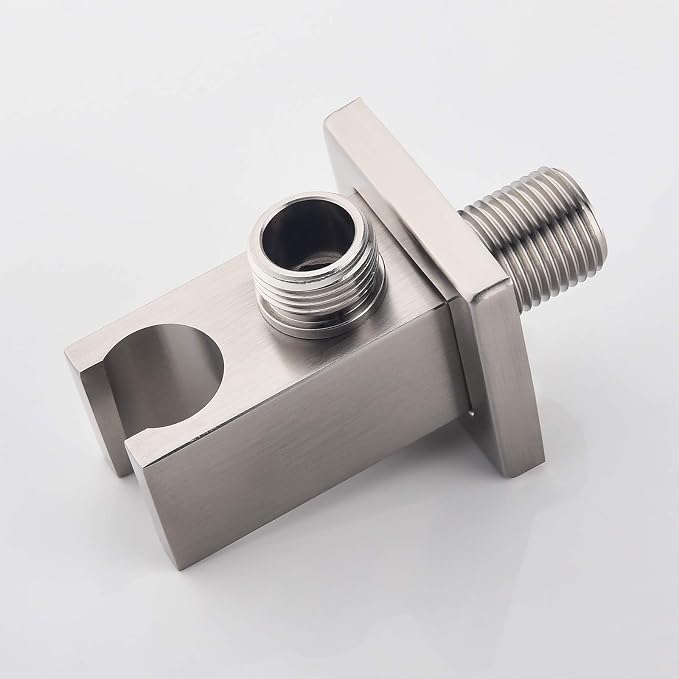 Wall Supply Elbow with Hand Shower Holder, Brass Square G1/2 Shower Hose - Image 5