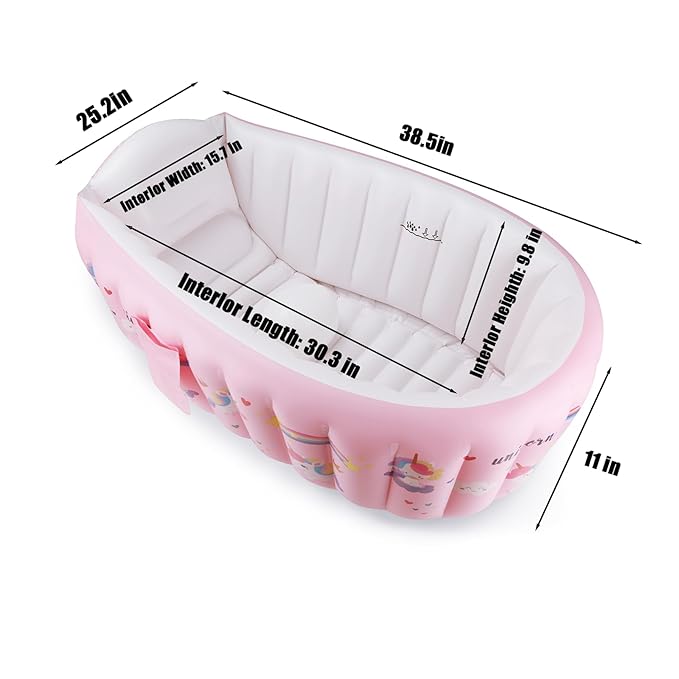 PandaEar Baby Inflatable Bathtub, Portable Travel Baby Infant Bath Tub Toddler - Image 3