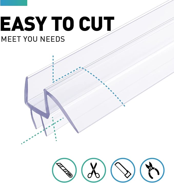 Shower Door Bottom Seal, Frameless Glass Shower Door Seal Strip - Image 9