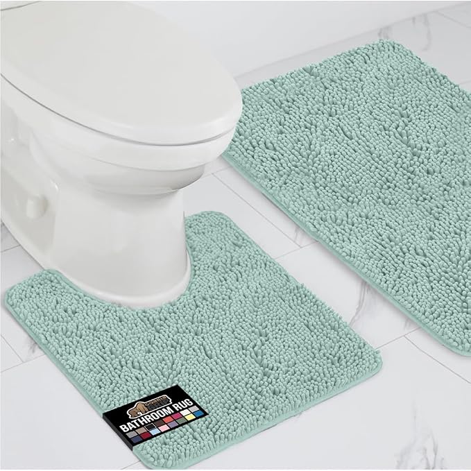 GORILLA GRIP Bathroom Rug Sets, Soft Chenille 2 Piece Area Rugs Set, Toilet by GorillaGrip