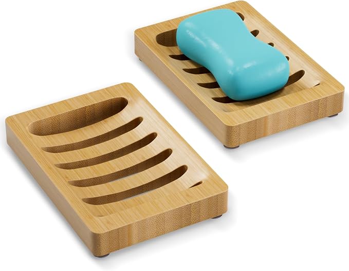 AmazerBath Soap Holder, Bamboo Soap Dish, Wooden Soap Holder Soap Dish by AmazerBath