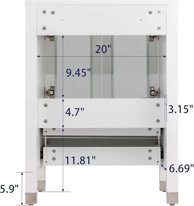 LUCKWIND 48" Bathroom Vanity Sink Combo, 24 Inch Main Cabniet - Image 3