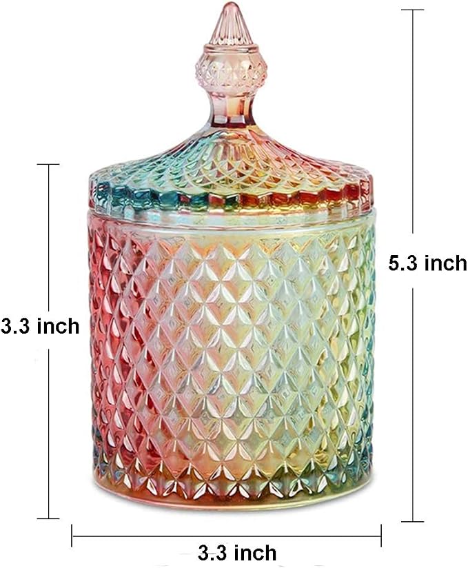 Colorful Home Decorative Jar Qtips Holder Dispenser Glass Storage Container - Image 4