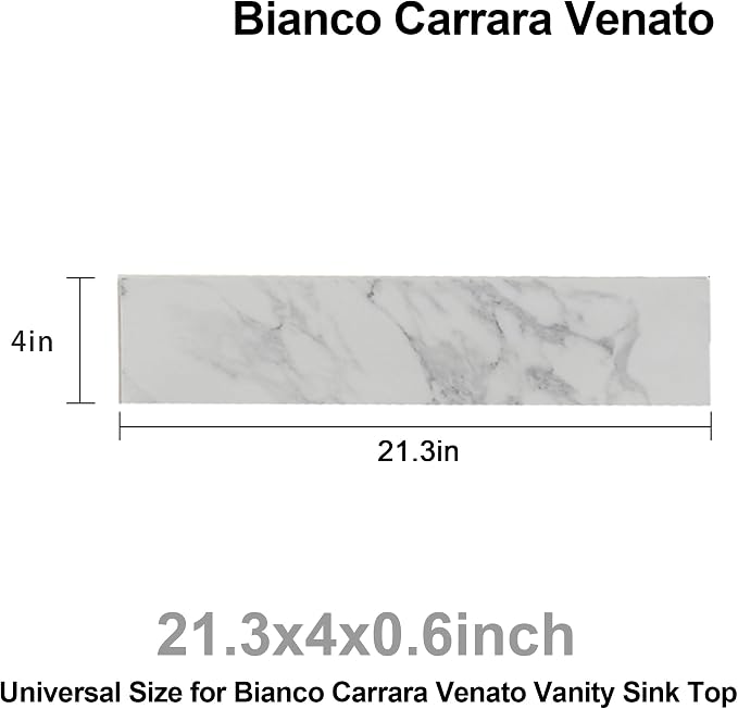 Montary 22"X4" Sintered Stone Sidesplash Artificial Marble Vanity Top Side - Image 5